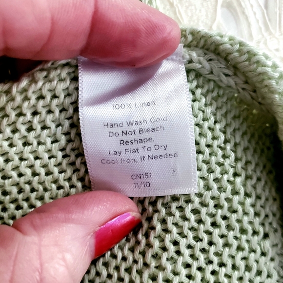 - TALBOTS SPRING   GREEN CARDIGAN - Picture 4 of 6